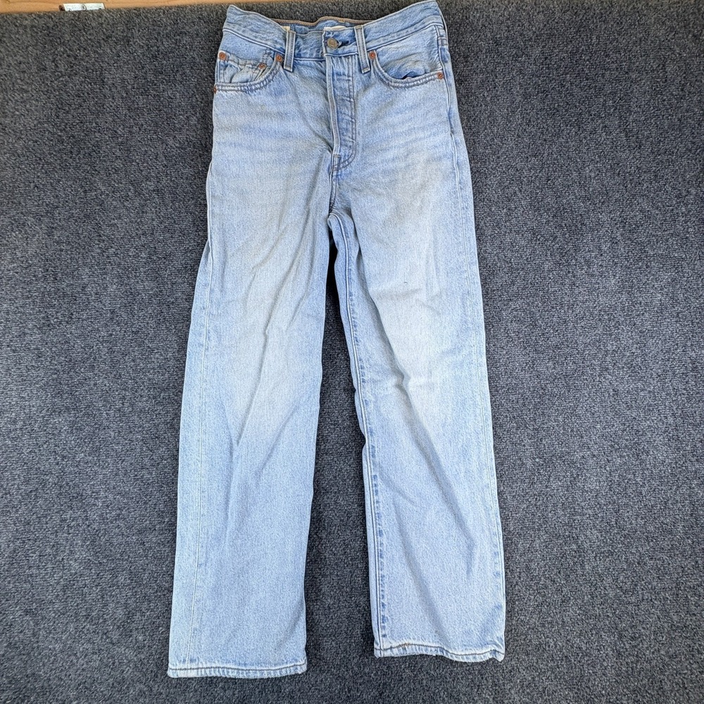 Levi's Ribcage Straight Jeans Womens 25x27 Blue Denim Cotton Stretch Streetwear